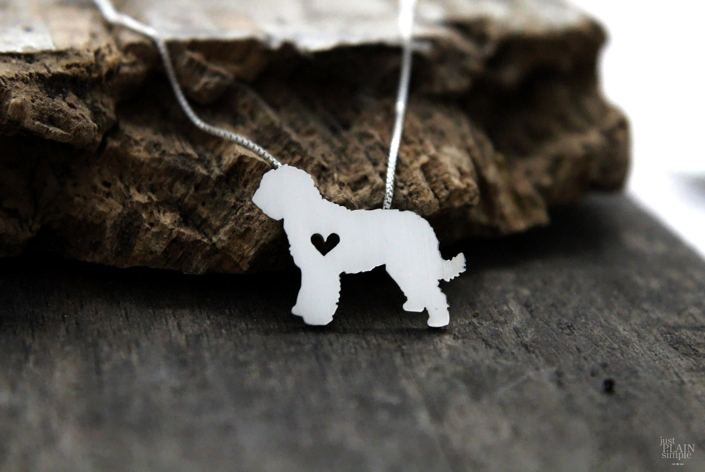 Tiny Goldendoodle necklace, sterling silver pendant