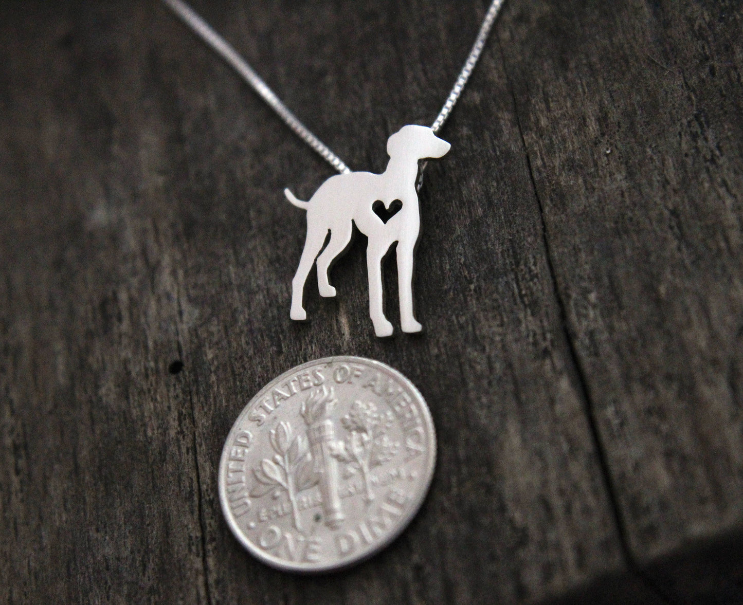 Tiny Greyhound necklace, sterling silver pendant