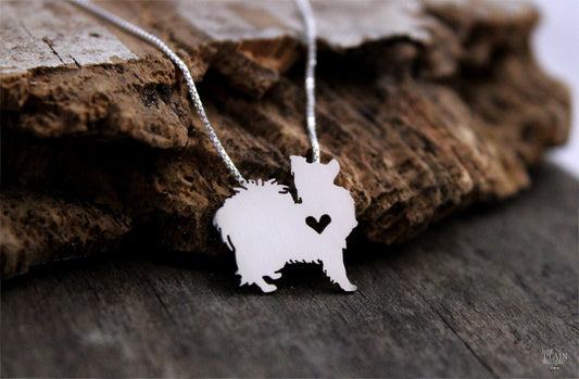 Tiny Papillon necklace, sterling silver pendant