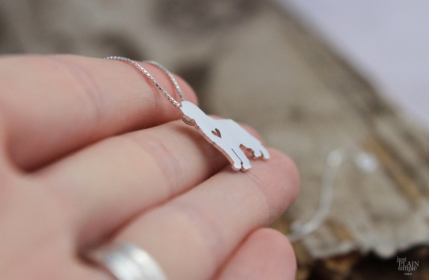 Tiny Newfoundland necklace, sterling silver pendant