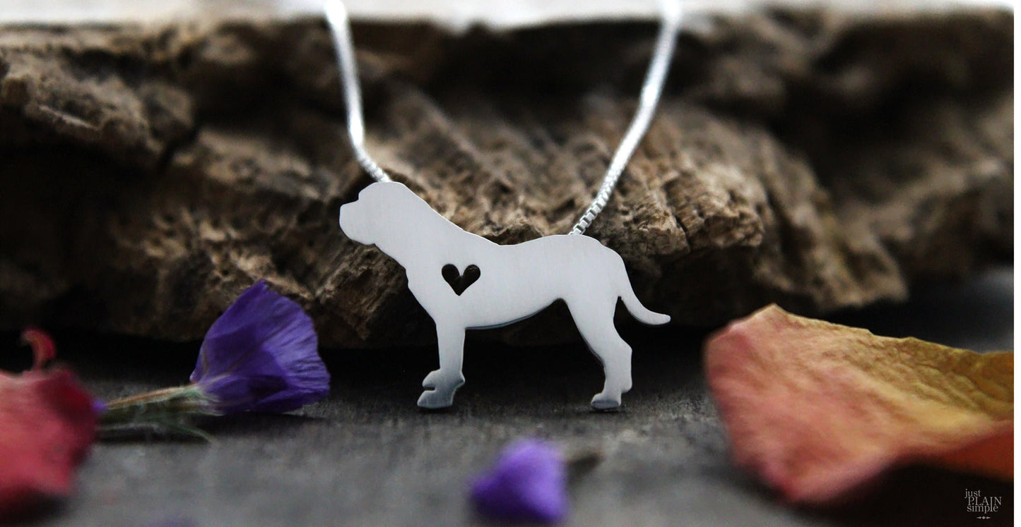 Tiny Bullmastiff necklace, sterling silver pendant