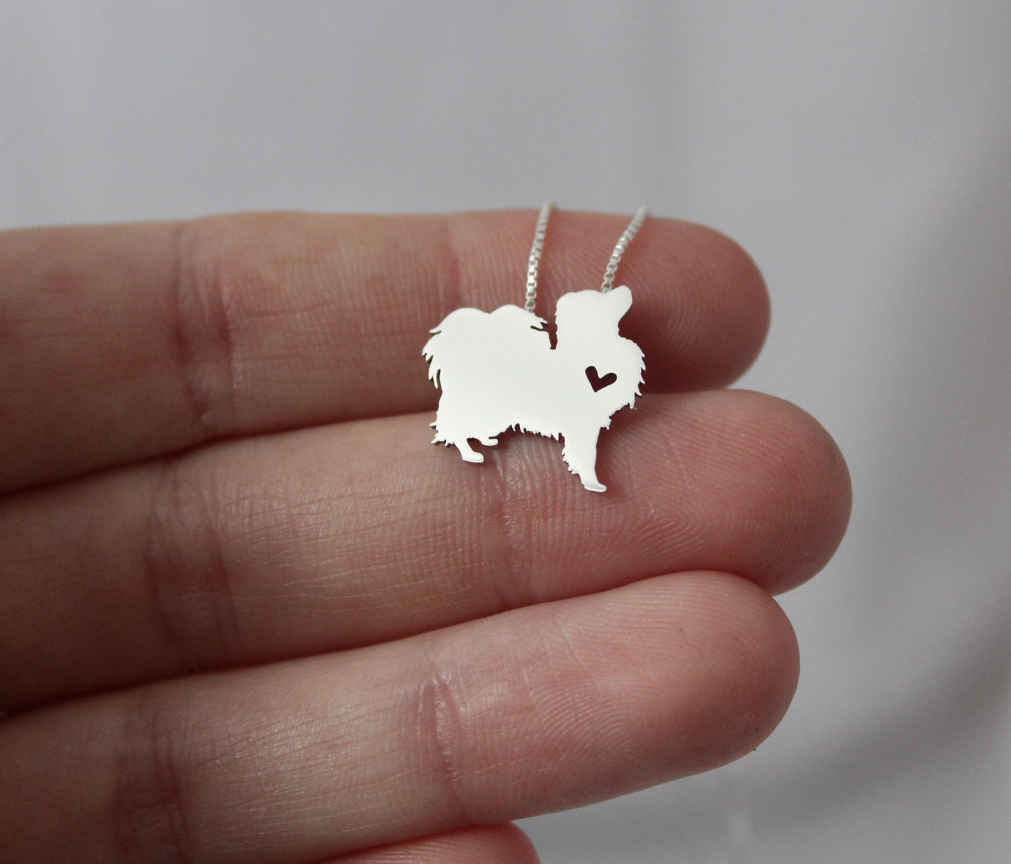 Tiny Phalene necklace, sterling silver pendant