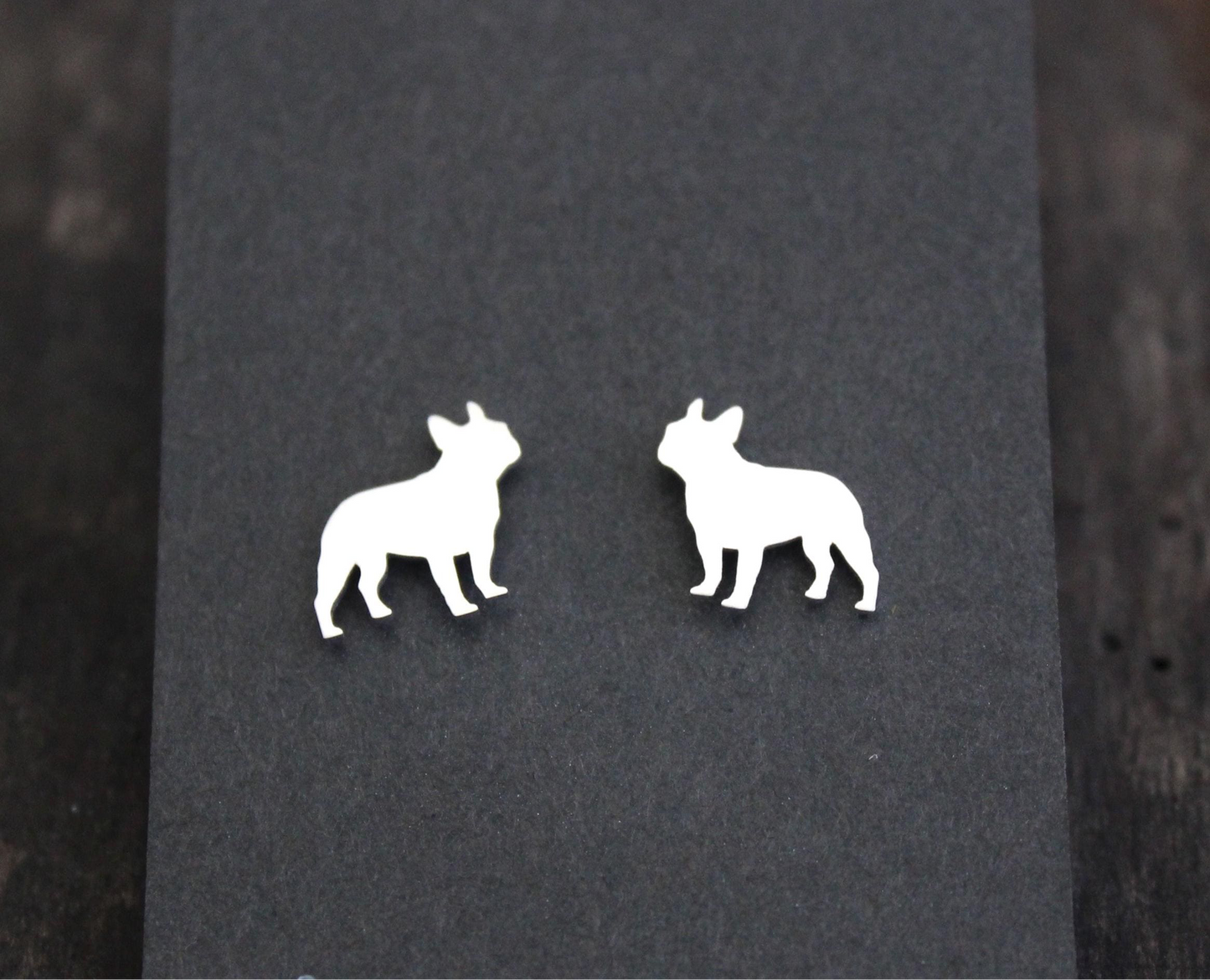 French Bull dog earrings, sterling silver studs, gift for dog lovers