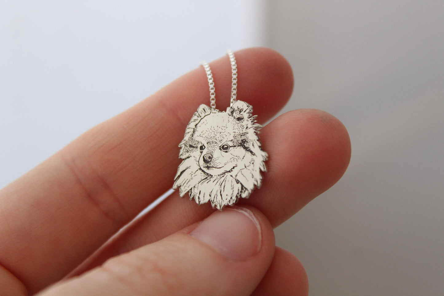 Custom Engraved Pet Portrait, Sterling Silver