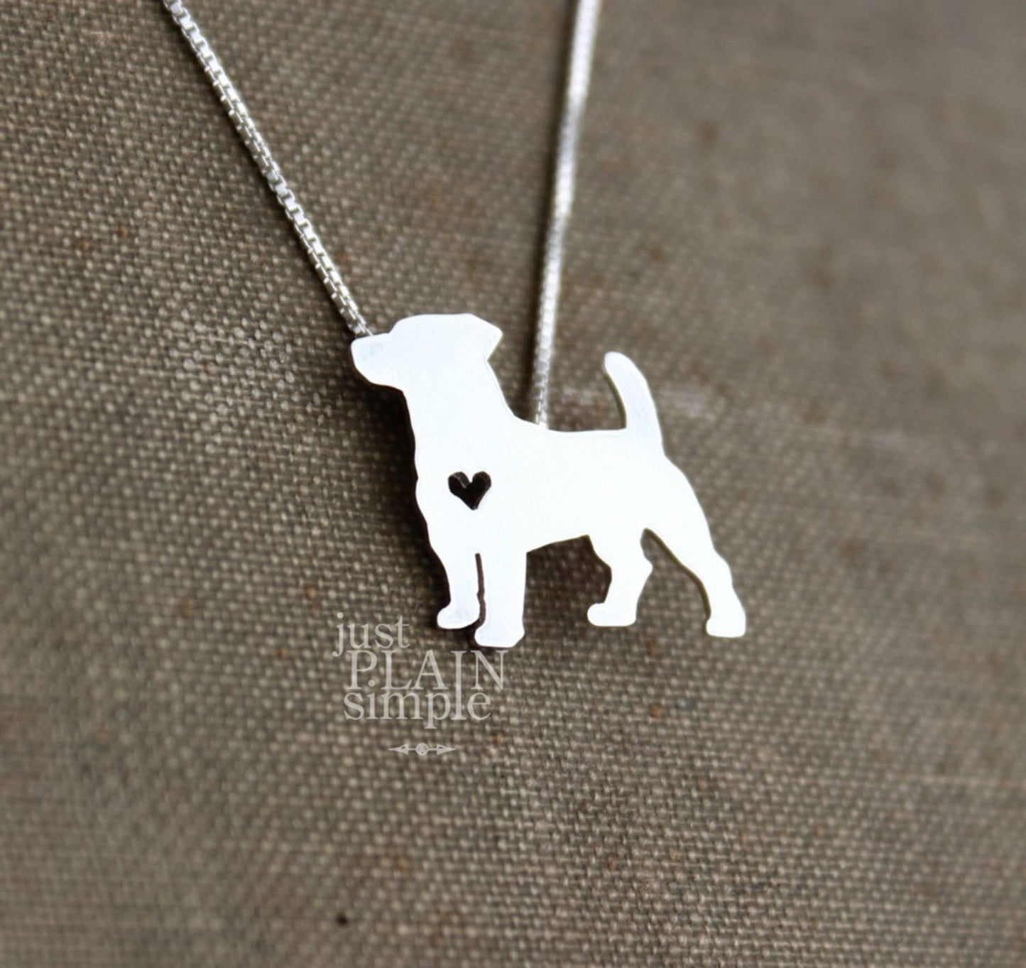 Tiny Jack Russell Terrier necklace, sterling silver pendant
