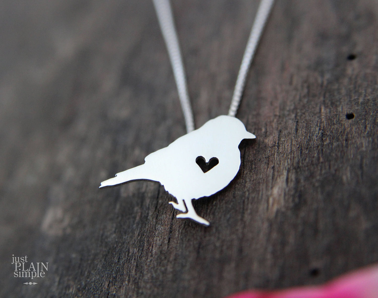 Tiny Song bird necklace, sterling silver pendant