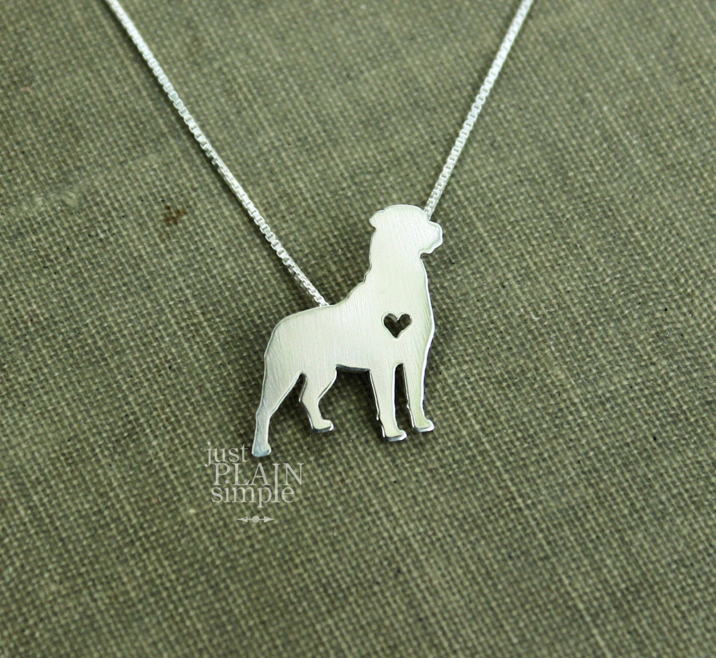Tiny Rottweiler necklace, sterling silver pendant