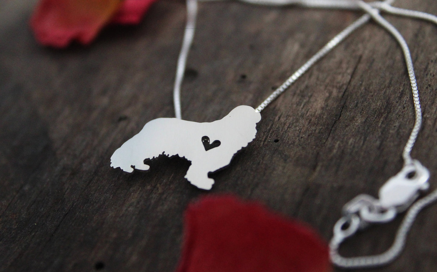 Tiny King Charles Cavilear necklace, sterling silver pendant