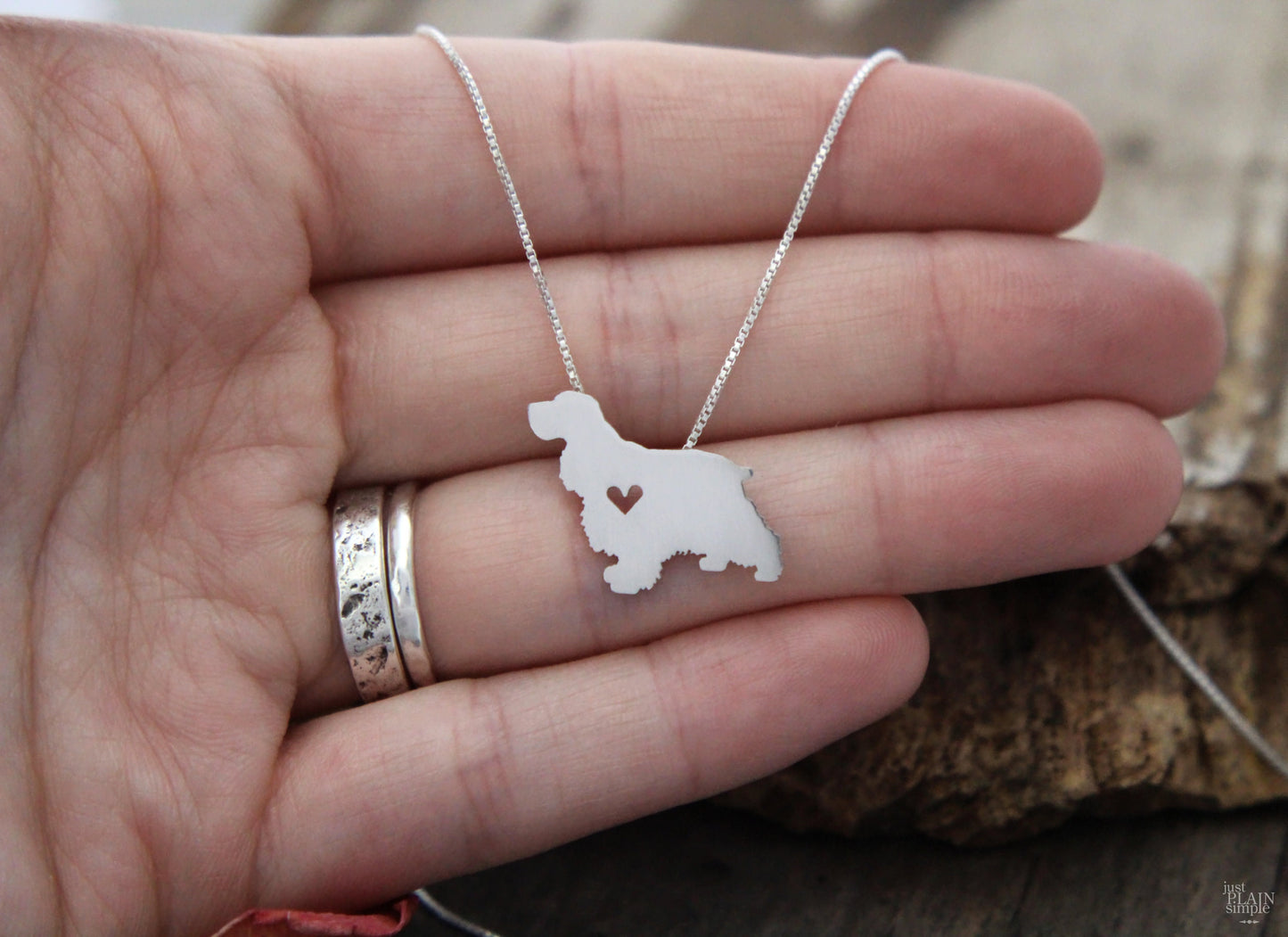 Tiny Cocker Spaniel necklace, sterling silver pendant