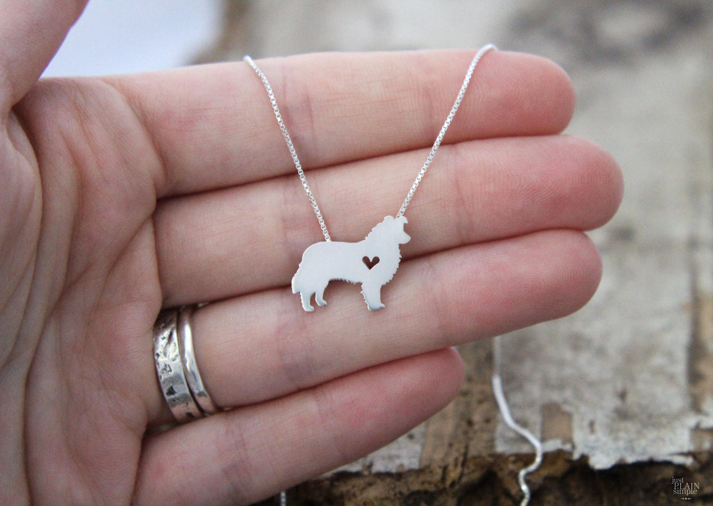Tiny Border Collie necklace, sterling silver pendant