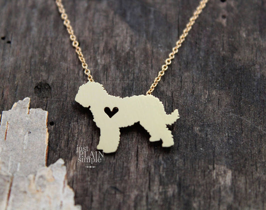 Brass Goldendoodle necklace