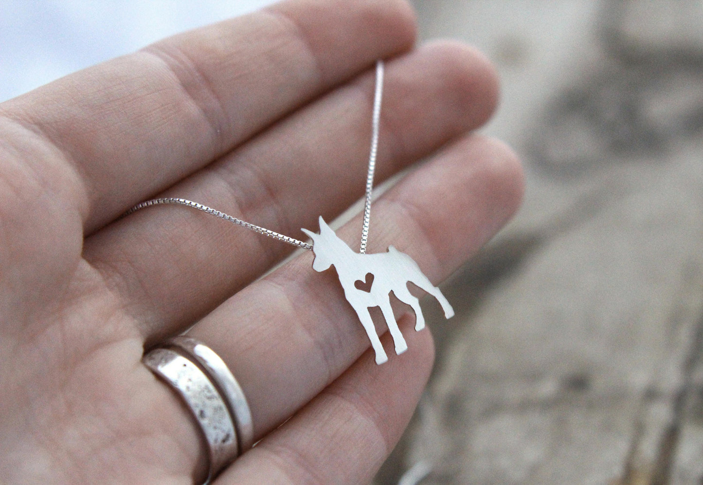 Tiny Doberman Pinscher necklace, sterling silver pendant