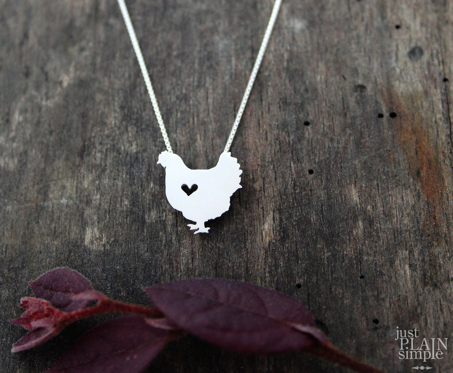 Tiny Hen Chicken necklace, sterling silver pendant