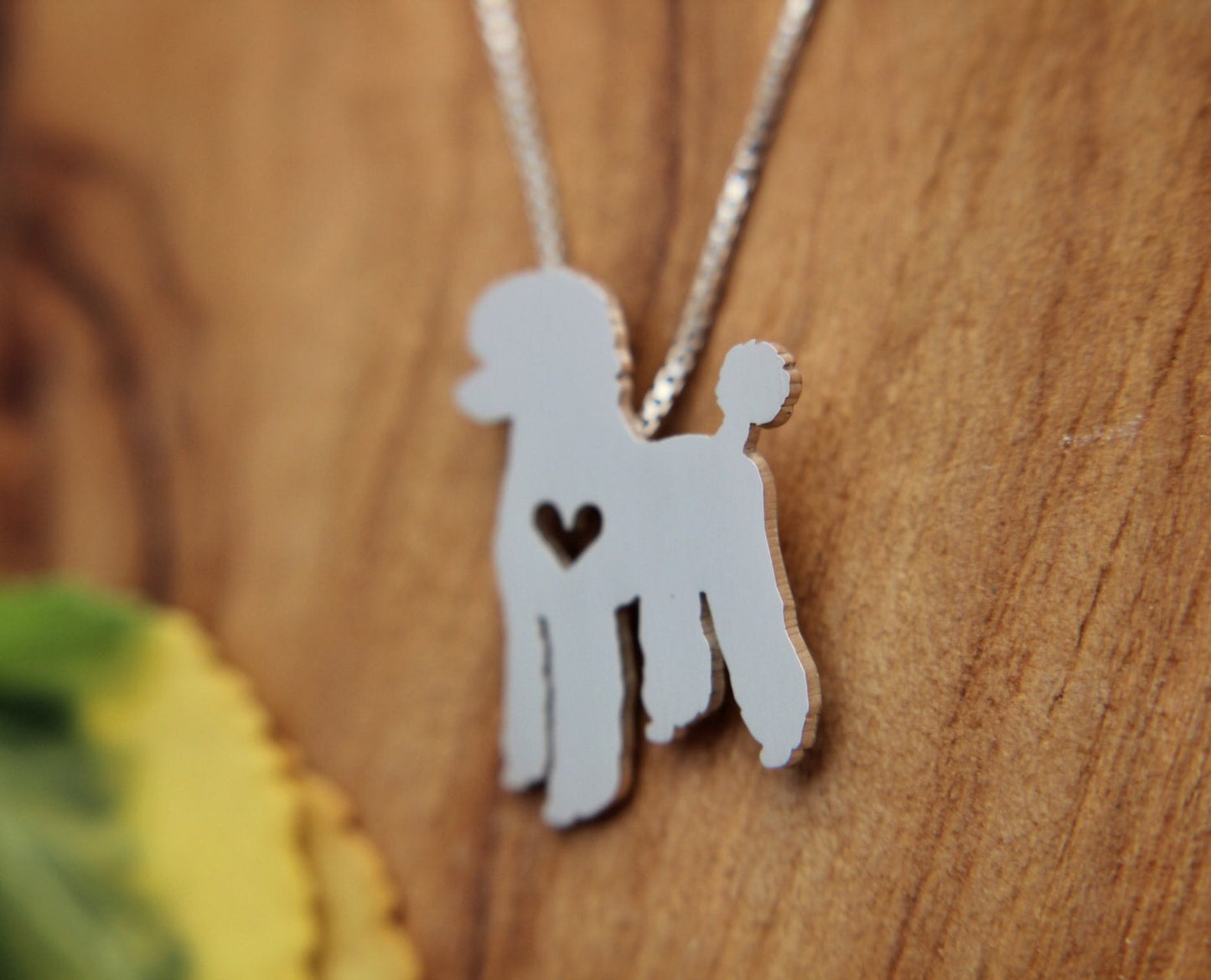 Tiny Poodle necklace, sterling silver dog pendant
