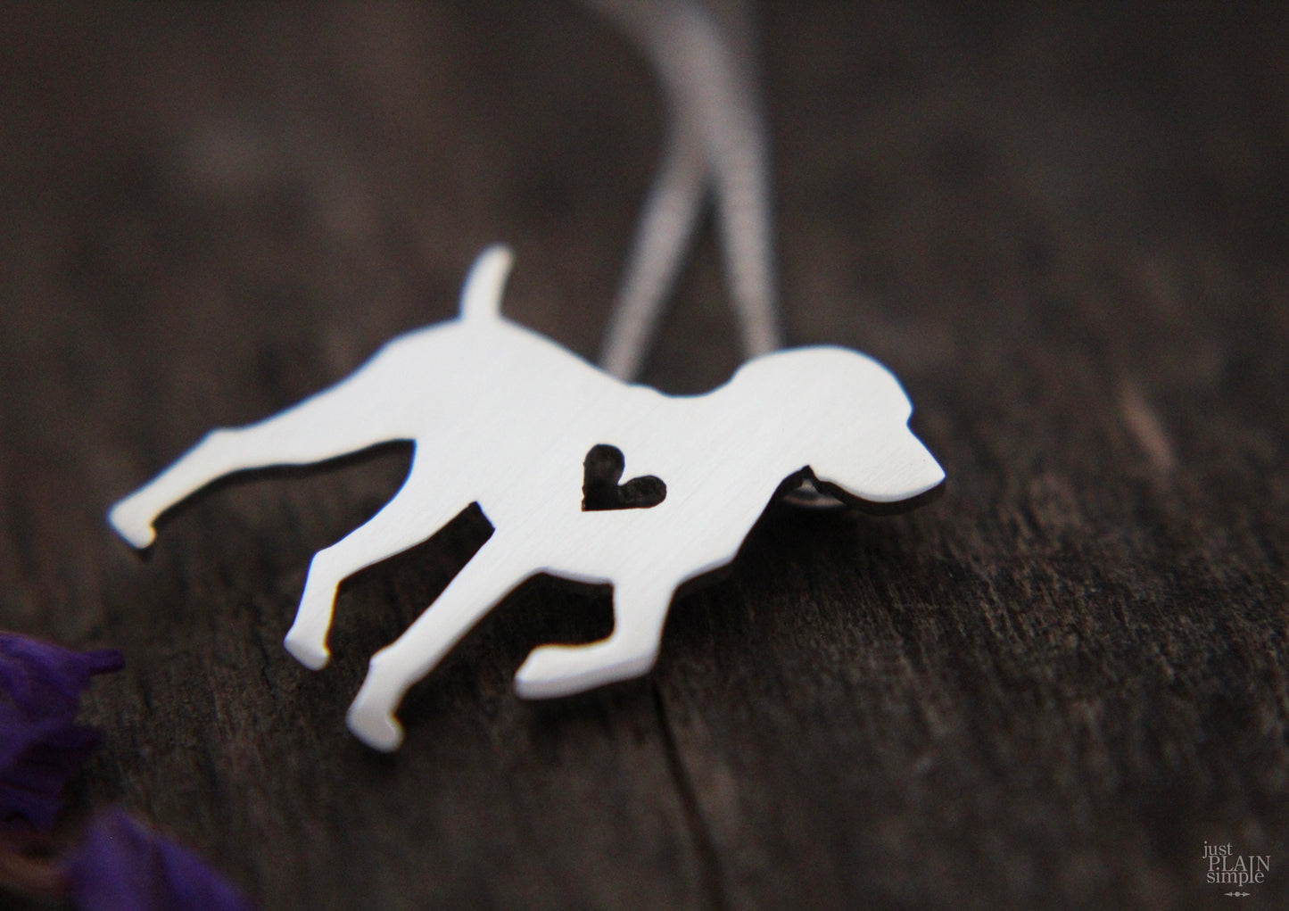 Tiny German Shorthaired Pointer necklace, sterling silver pendant