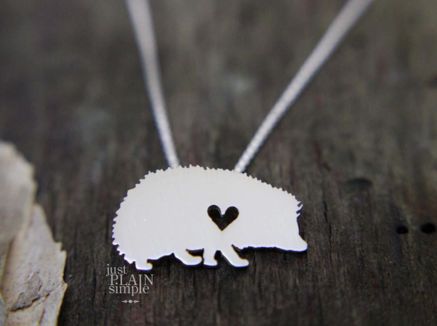 Tiny Hedgehog necklace, sterling silver pendant