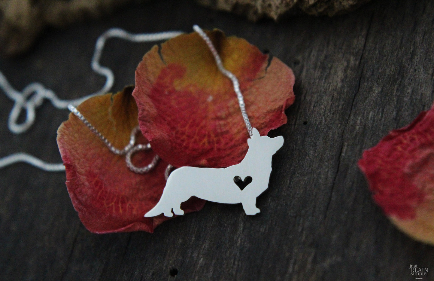 Tiny Cardigan Corgi necklace, sterling silver pendant