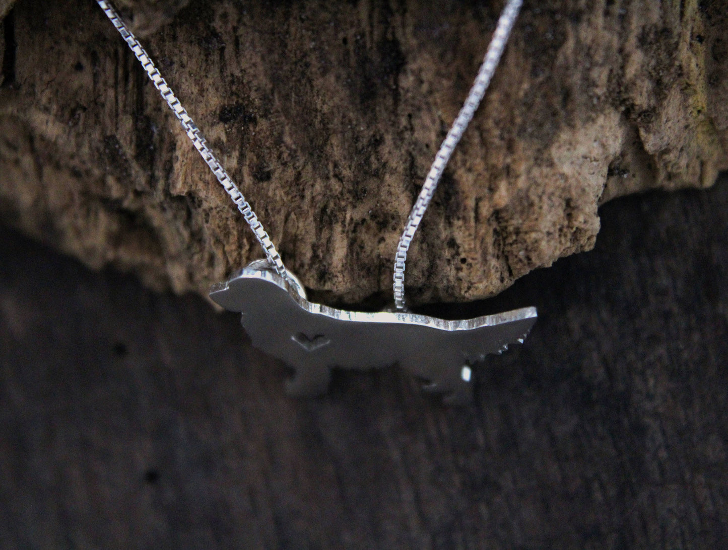Tiny Golden Retriever necklace, sterling silver pendant