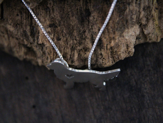 Tiny Golden Retriever necklace, sterling silver pendant