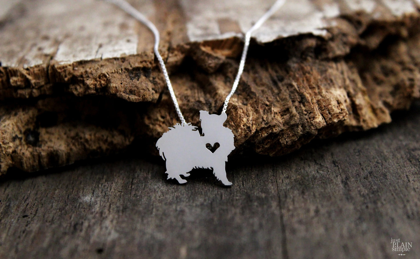 Tiny Papillon necklace, sterling silver pendant