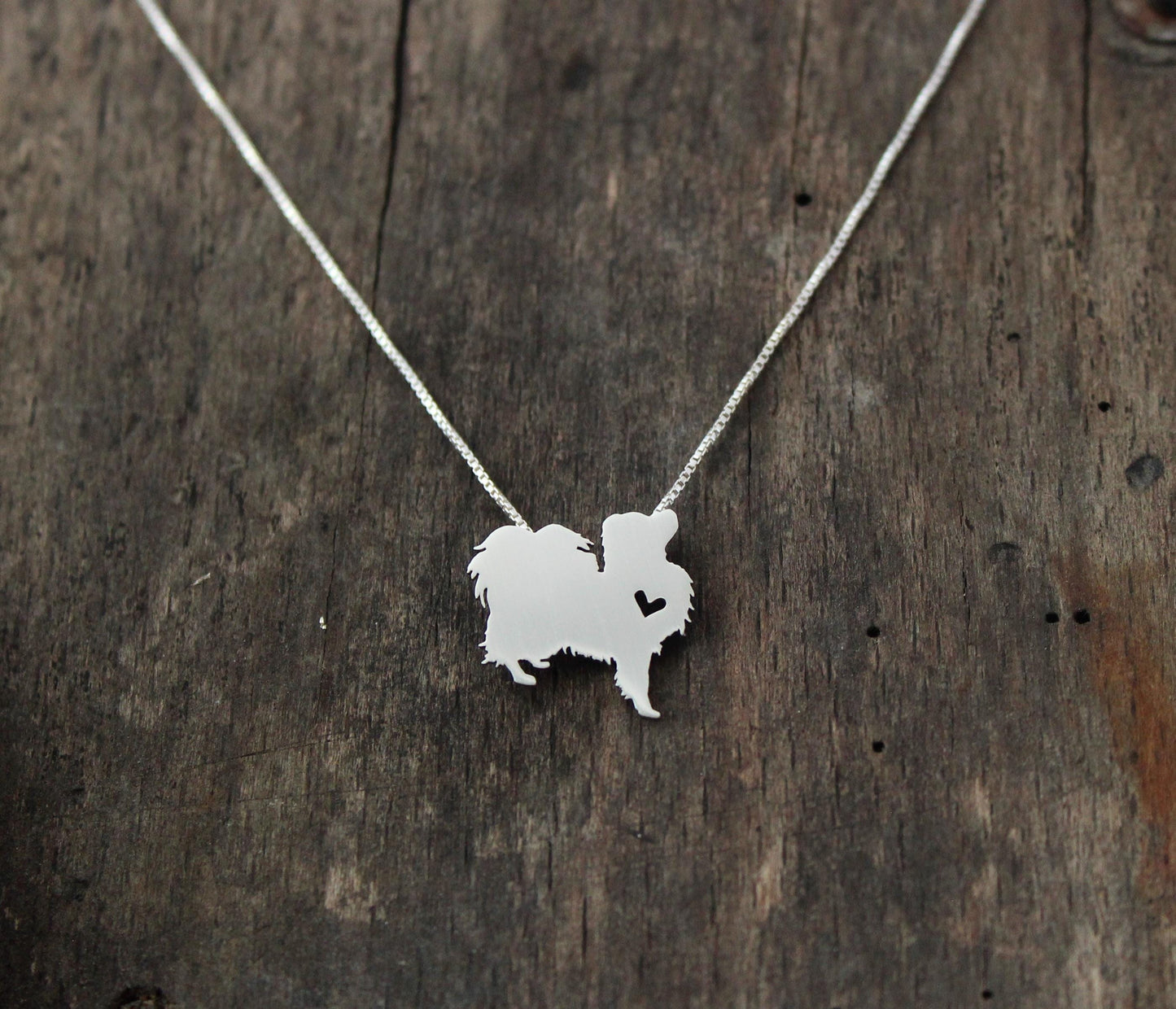 Tiny Phalene necklace, sterling silver pendant