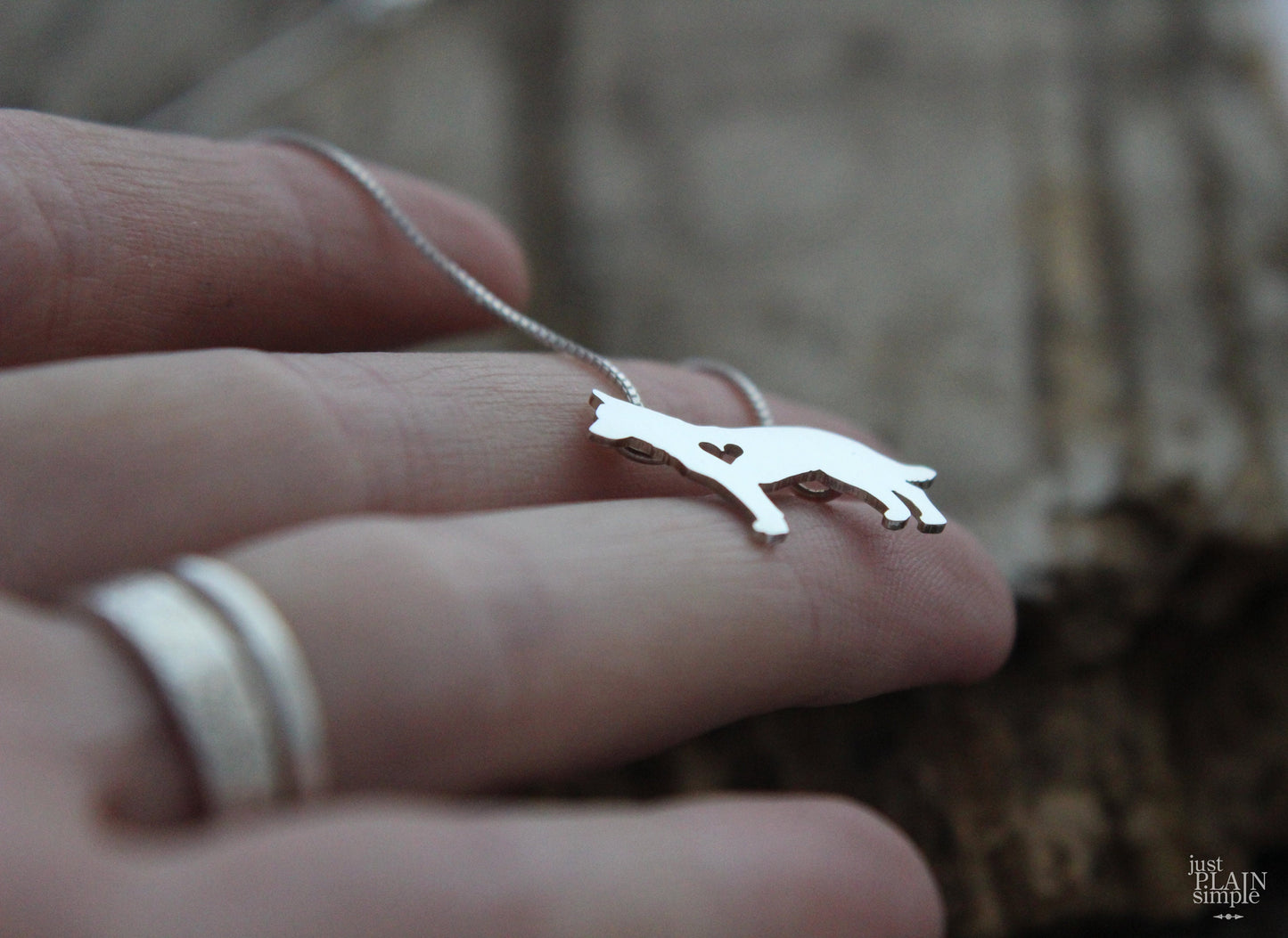 Tiny Cattle Dog/Blue Heeler necklace, sterling silver pendant