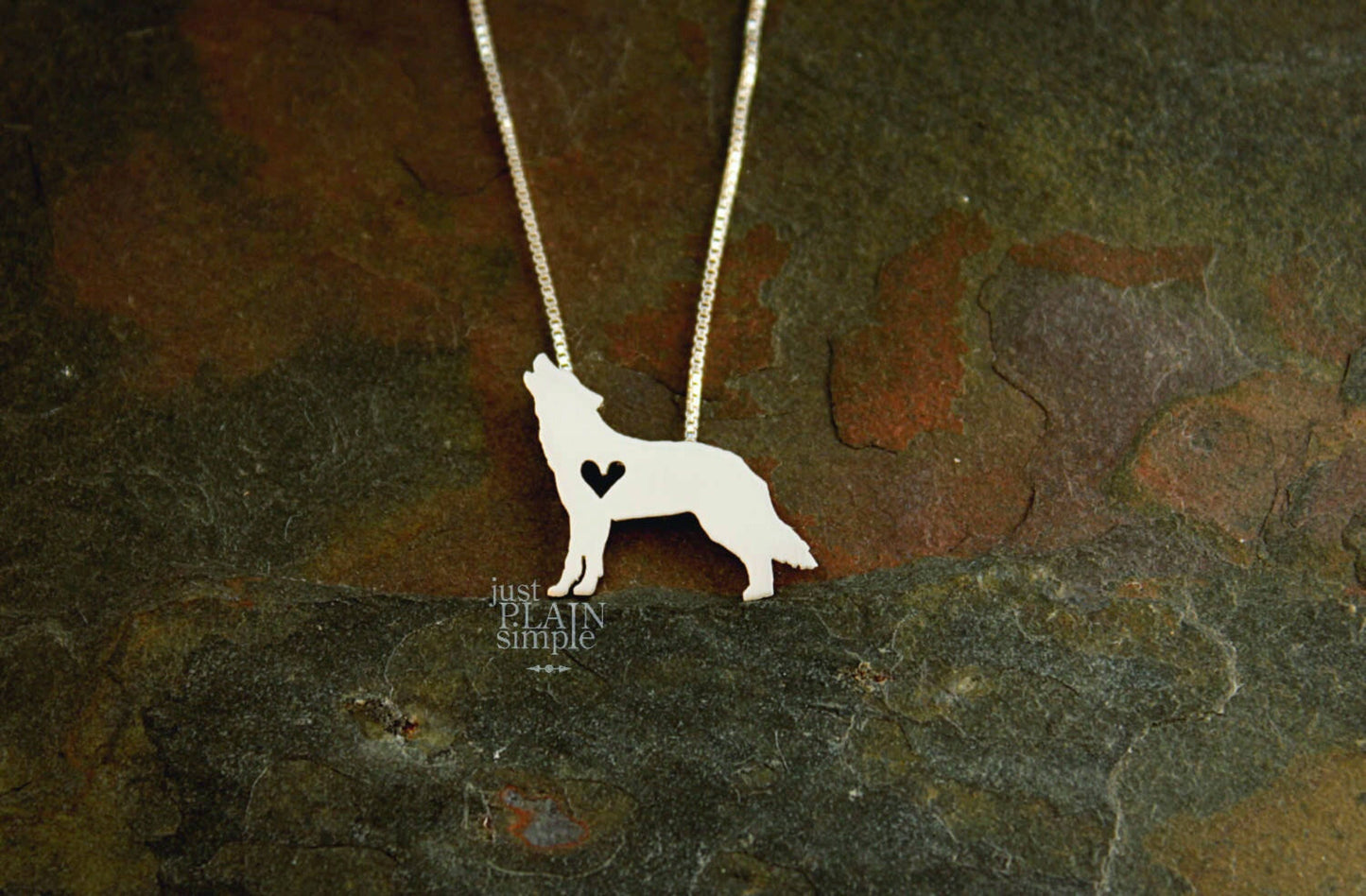 Tiny Wolf necklace, sterling silver pendant