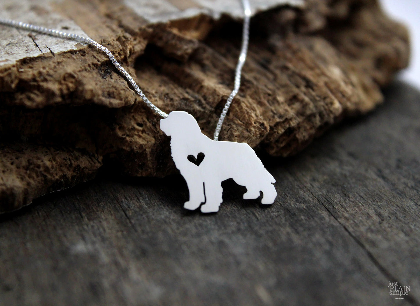 Tiny Newfoundland necklace, sterling silver pendant