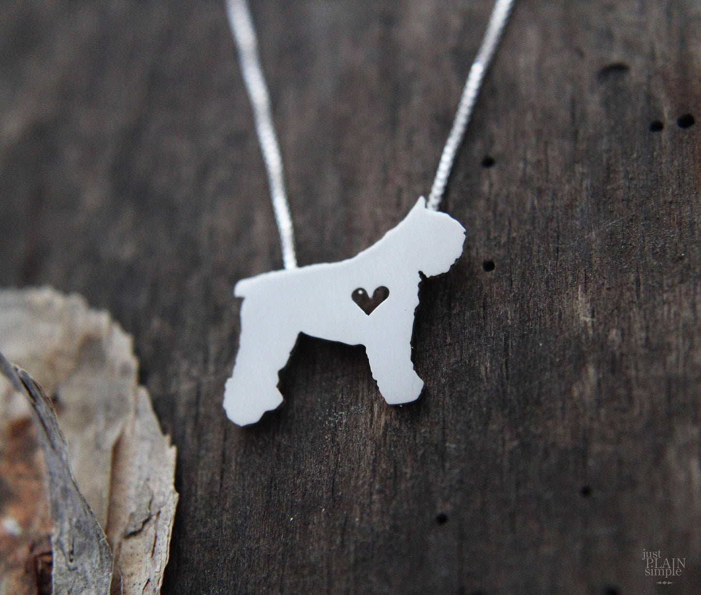 Tiny Bouvier des Flanders necklace, sterling silver pendant