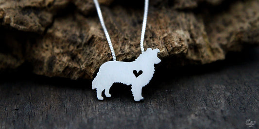 Tiny Border Collie necklace, sterling silver pendant
