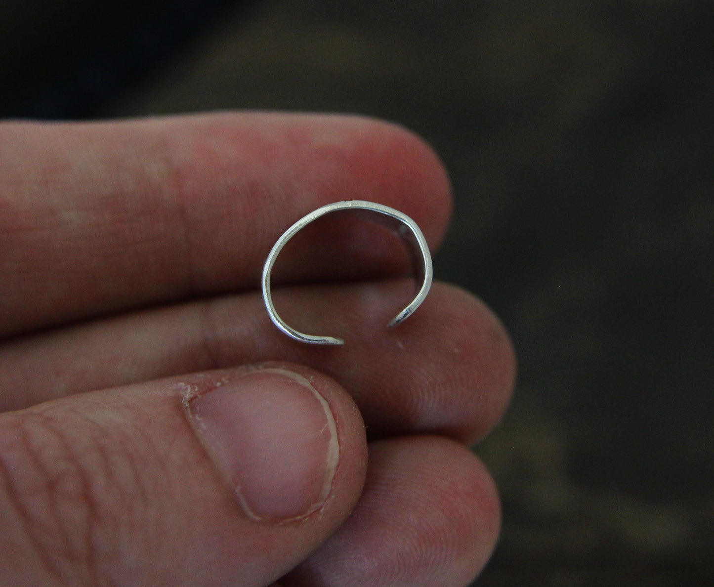 Crescent moon and stars Ear Cuff, engraved sterling silver