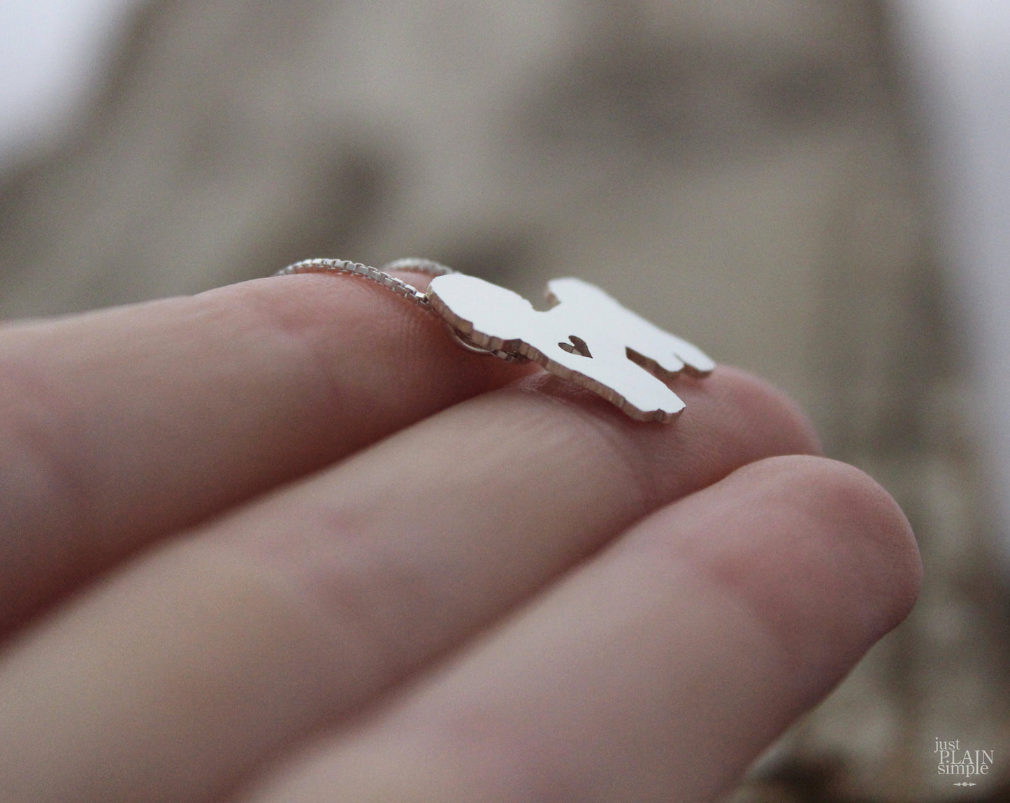 Tiny Bichon necklace, sterling silver pendant