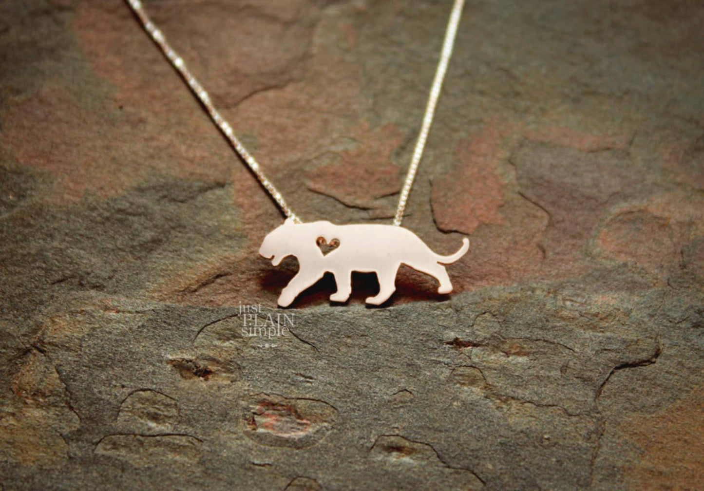 Tiny Tiger necklace, sterling silver pendant