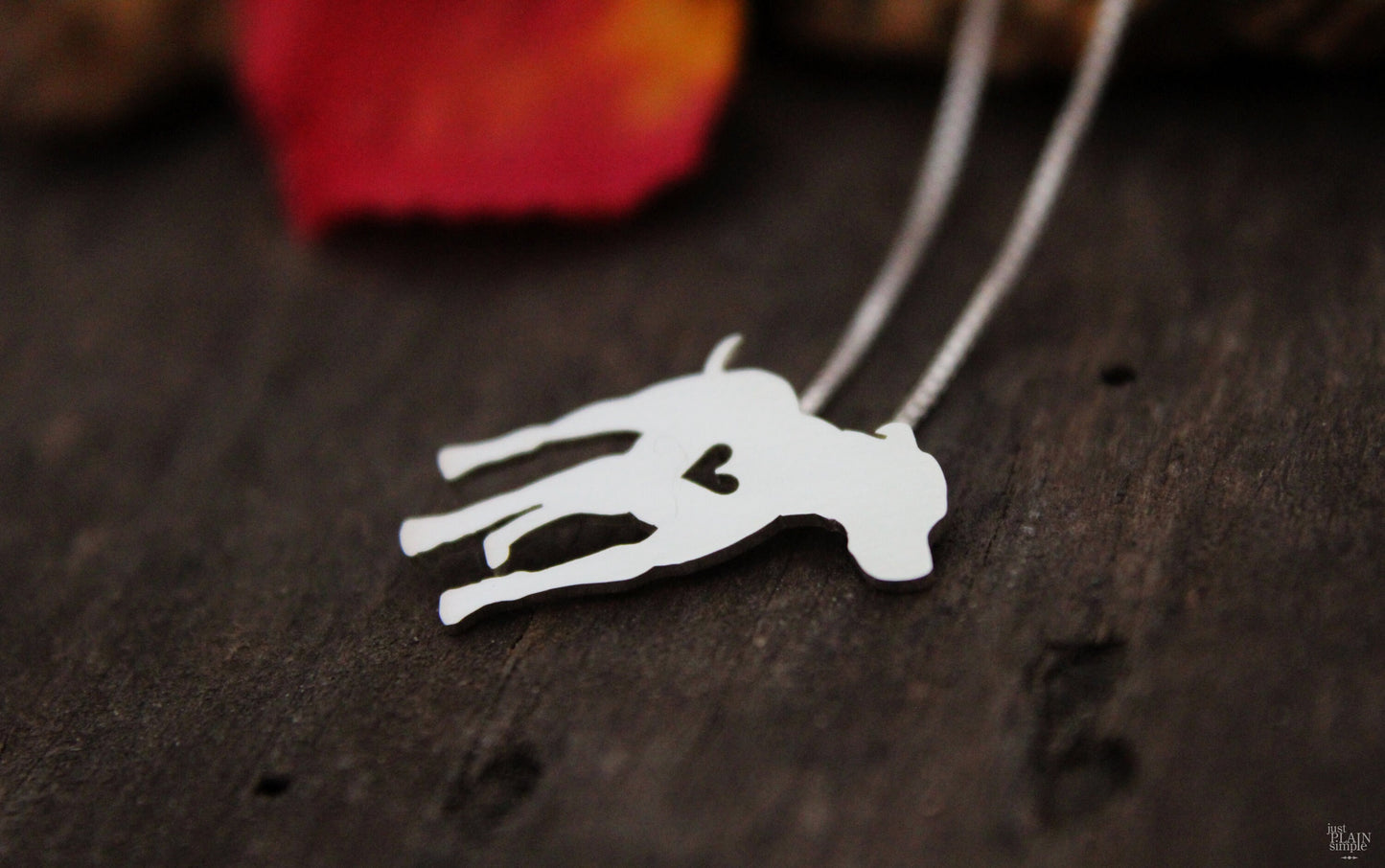Tiny Pit Bull necklace, sterling silver pendant