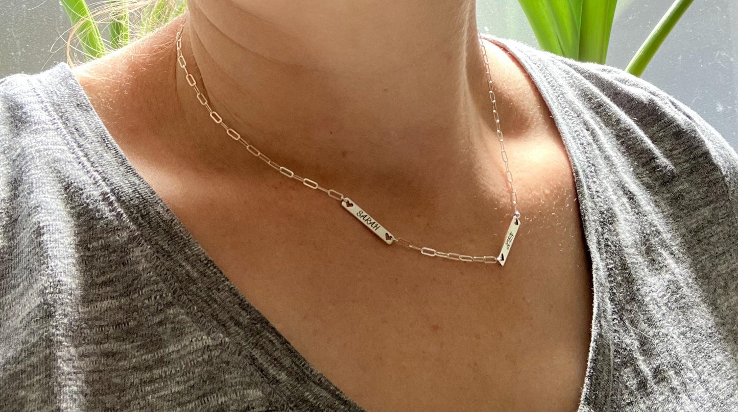 Hidden message names necklace, sterling silver keep sake necklace for moms, personalized names necklace for wearing every day