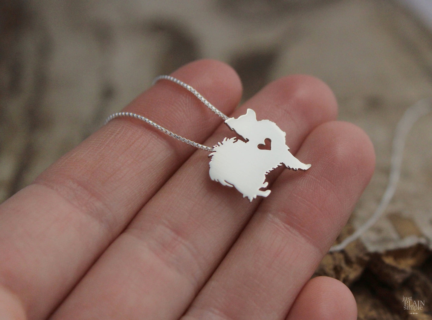 Tiny Papillon necklace, sterling silver pendant