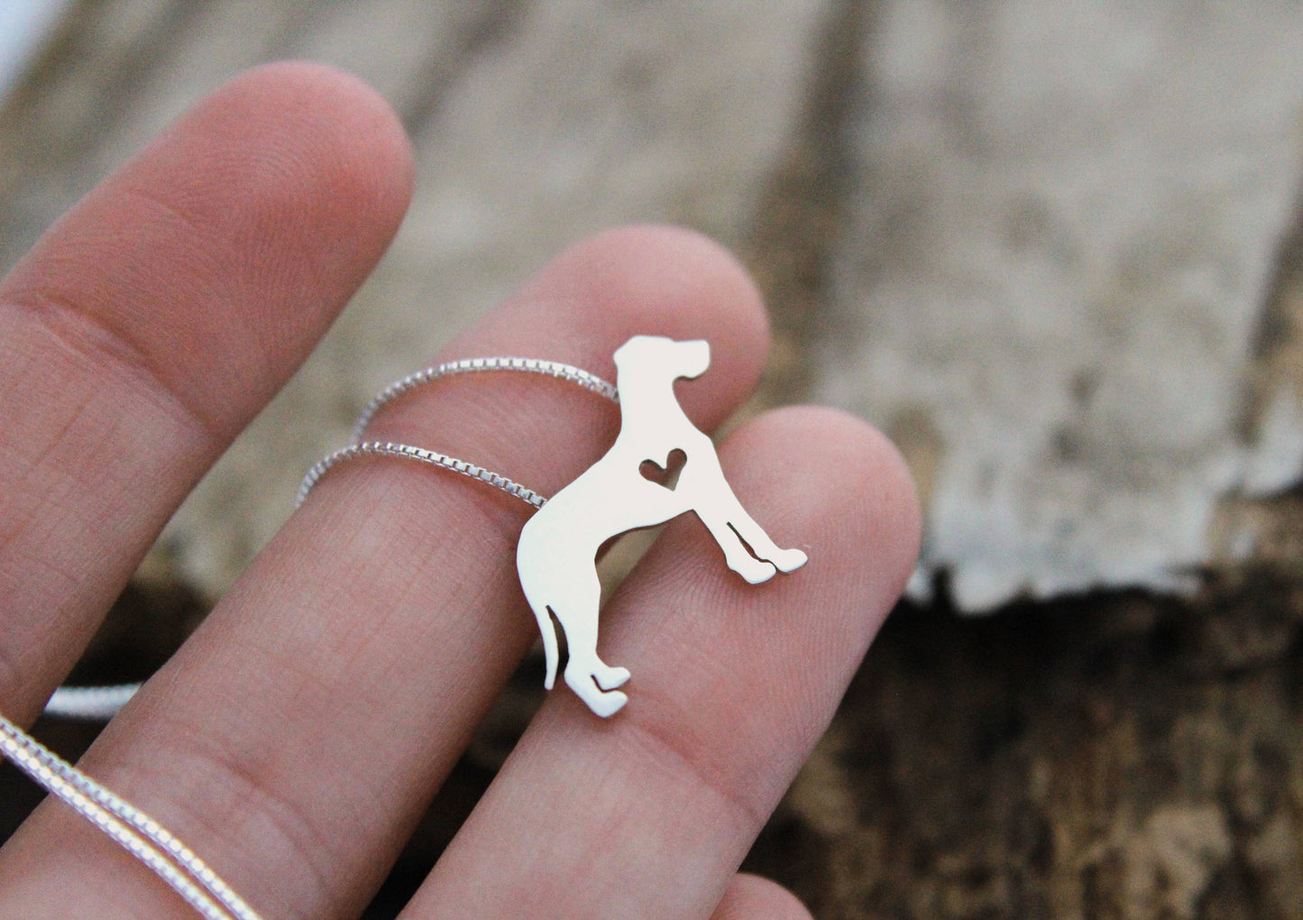 Tiny Great Dane necklace, sterling silver pendant