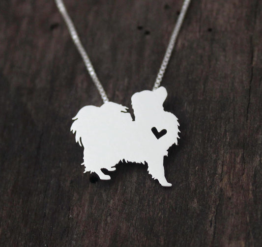 Tiny Phalene necklace, sterling silver pendant