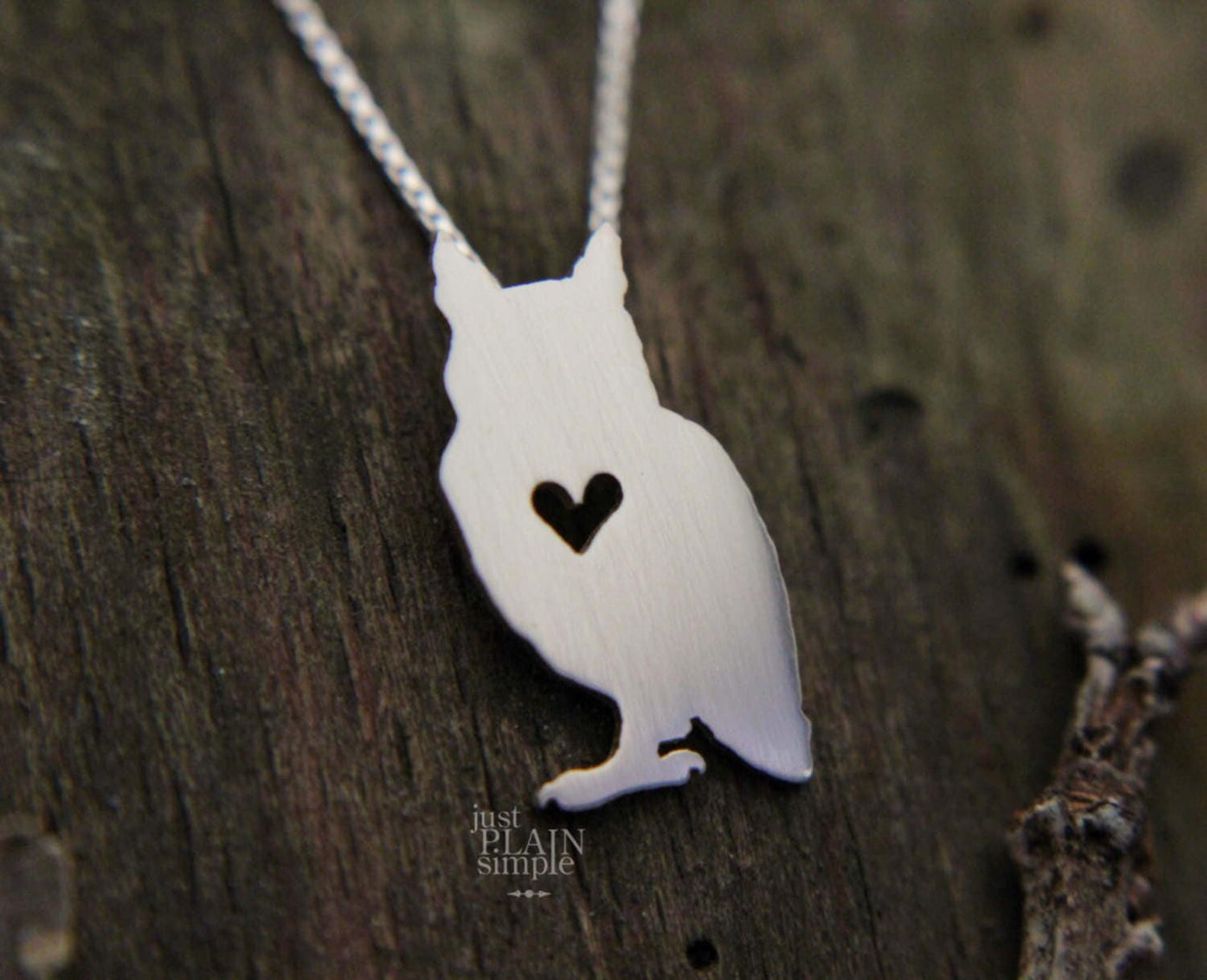 Tiny Owl necklace, sterling silver pendant