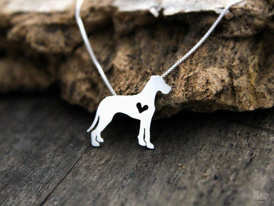 Tiny Great Dane necklace, sterling silver pendant