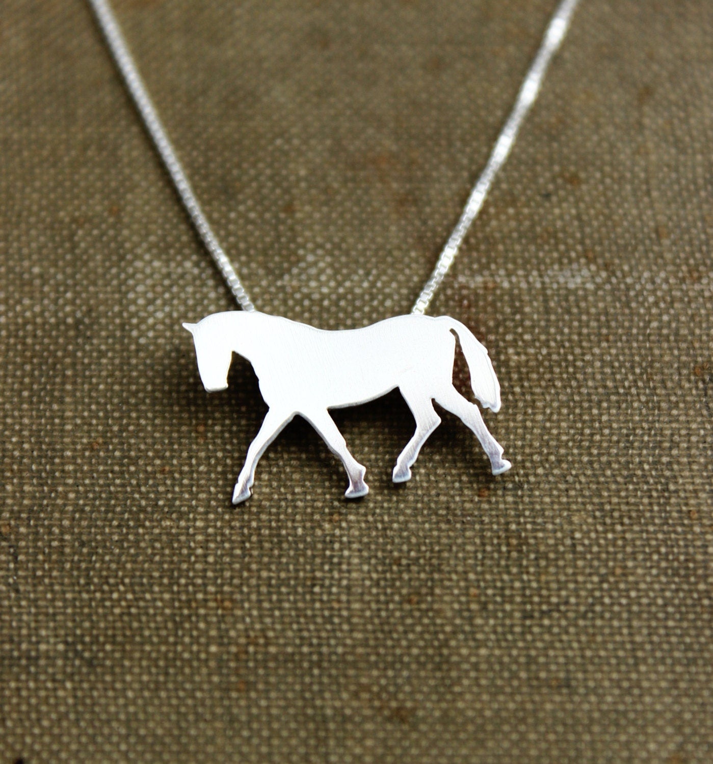 Tiny Horse necklace sterling silver, silver pendant