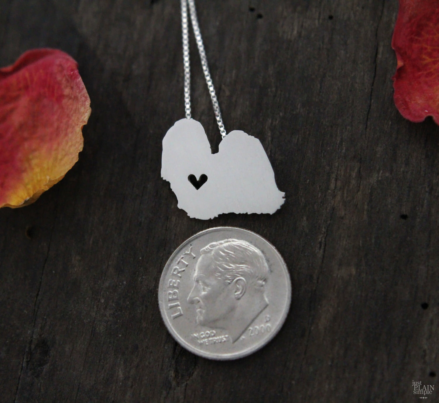 Tiny Shih Tzu necklace, sterling silver pendant