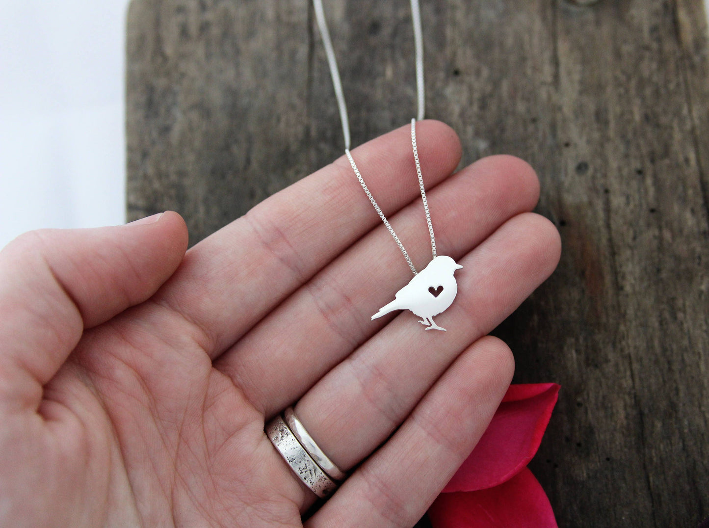 Tiny Song bird necklace, sterling silver pendant