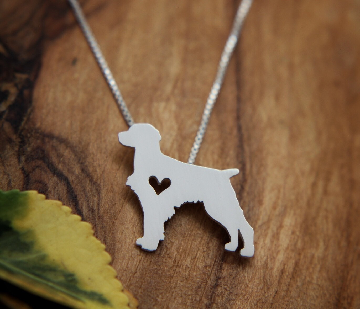 Tiny Brittany Spaniel necklace, sterling silver pendant