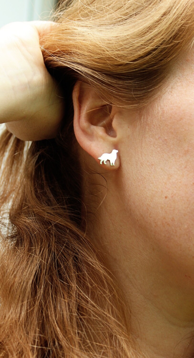 French Bull dog earrings, sterling silver studs, gift for dog lovers