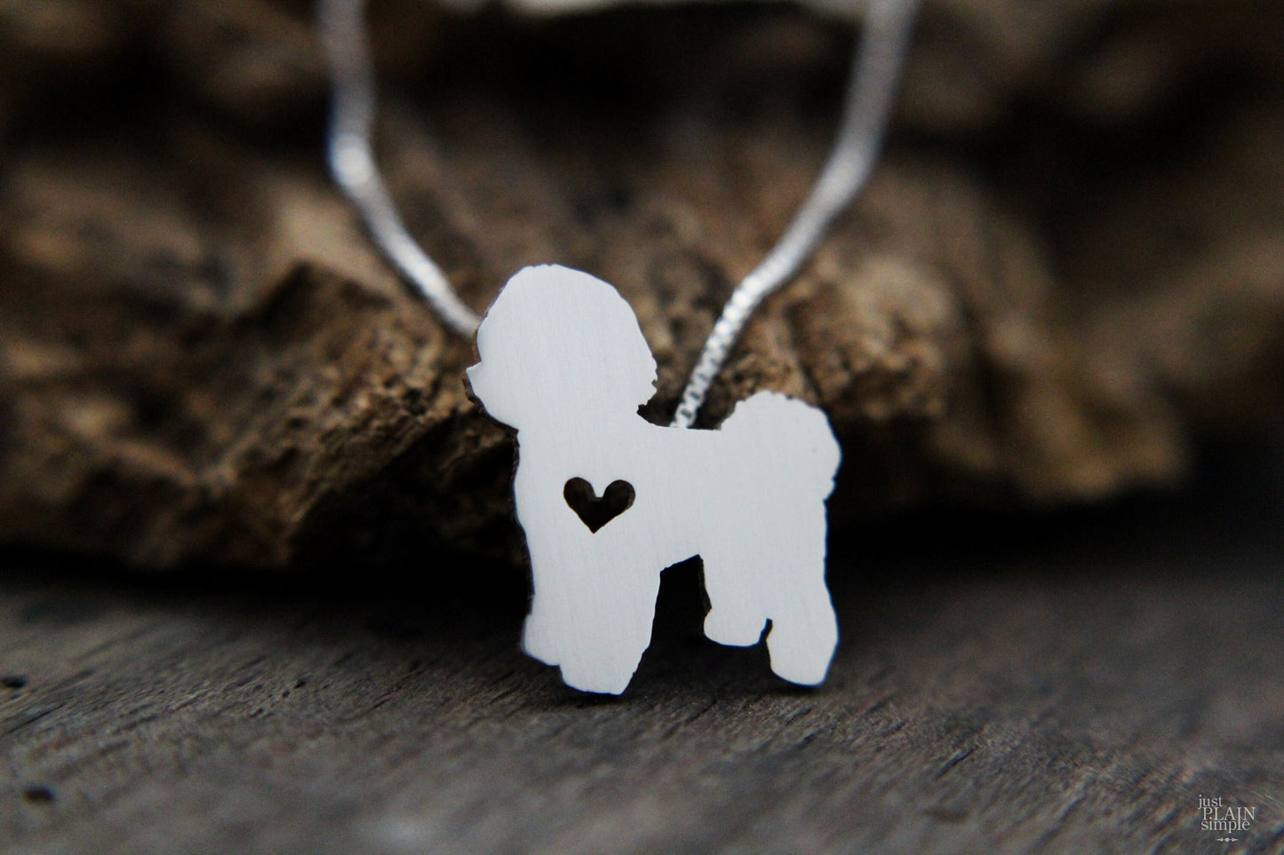 Tiny Bichon necklace, sterling silver pendant