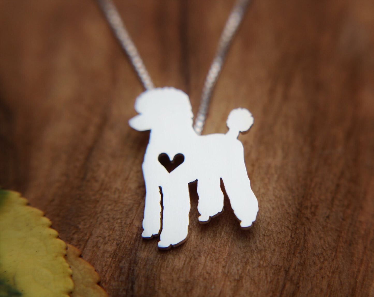 Tiny Poodle necklace, sterling silver dog pendant
