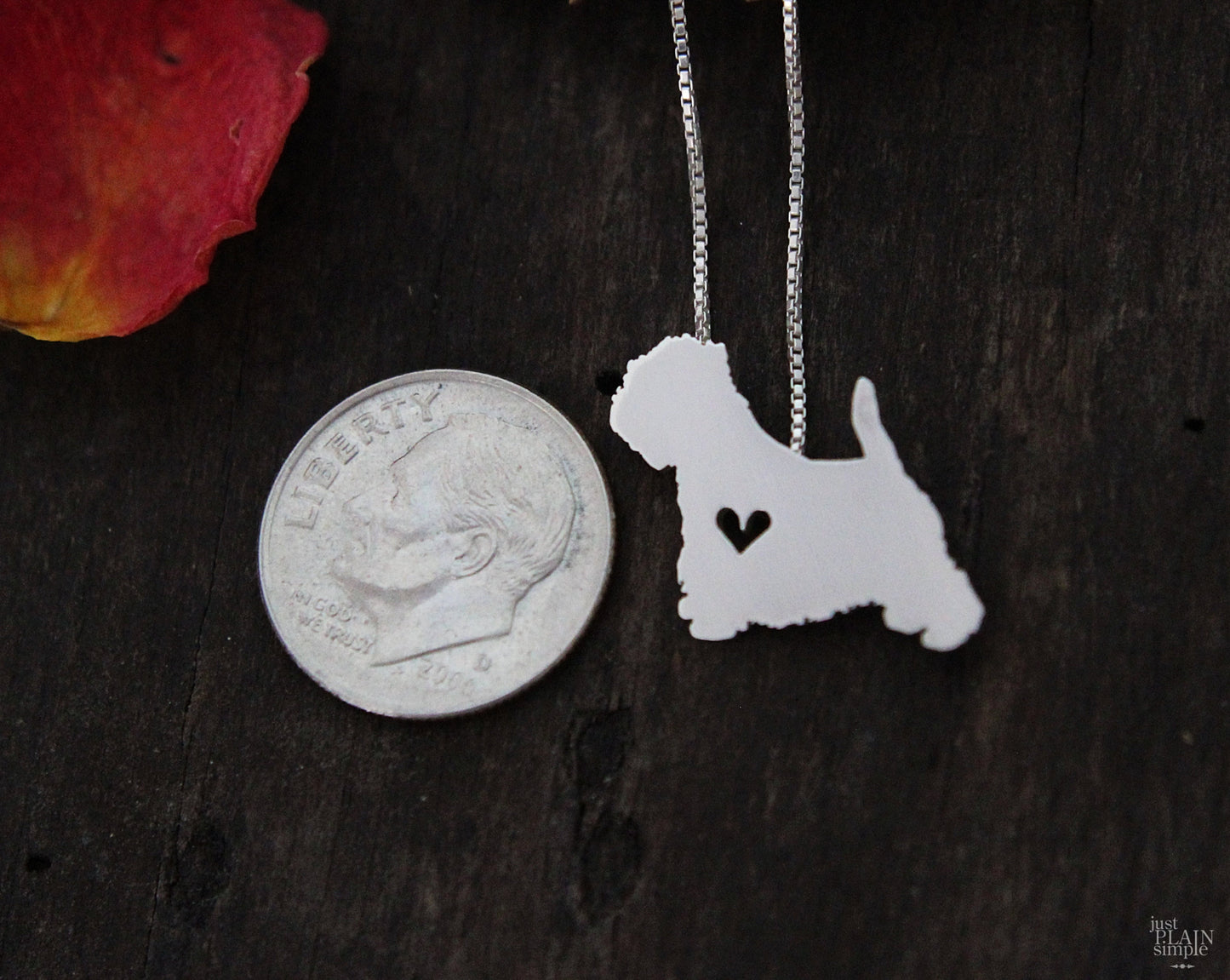 Tiny Westie necklace sterling silver, West highland terrier pendant