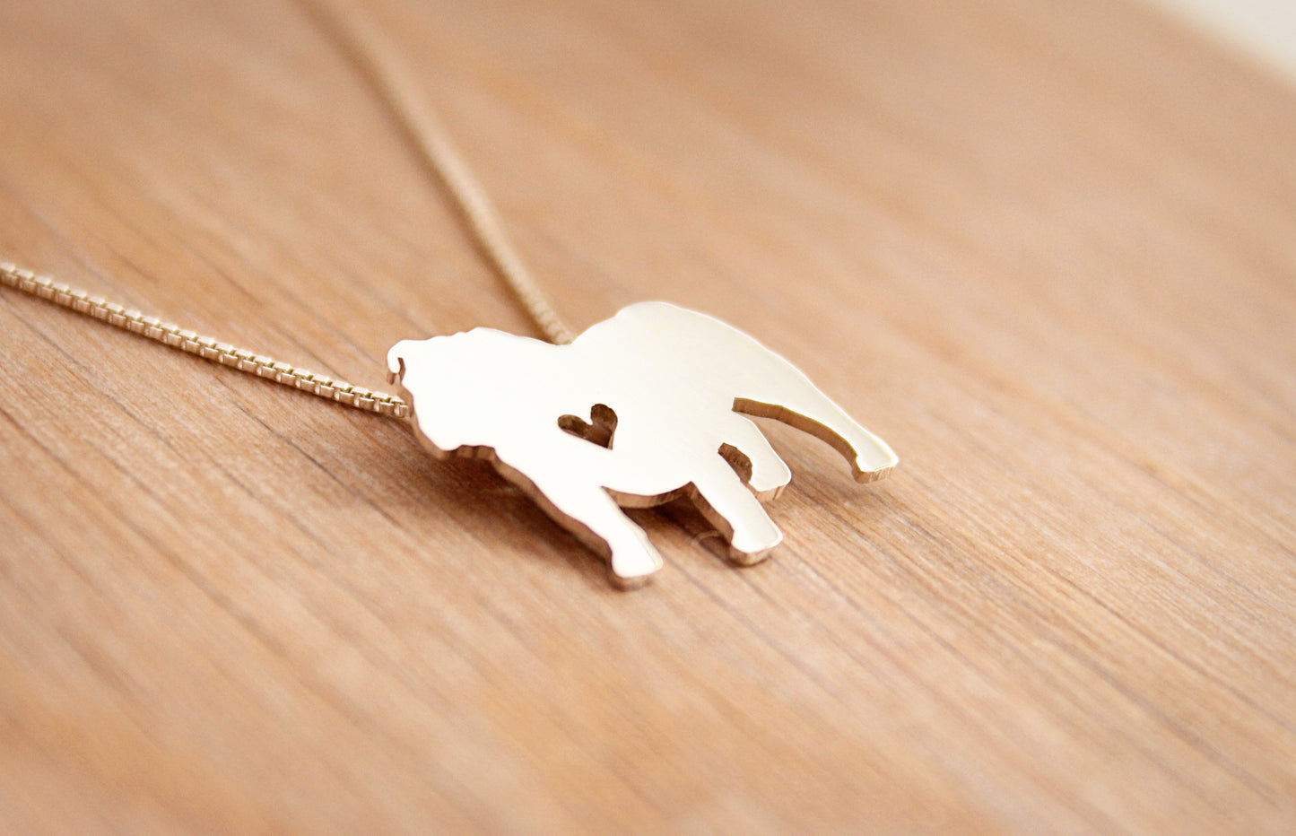 Tiny English Bulldog necklace, sterling silver pendant