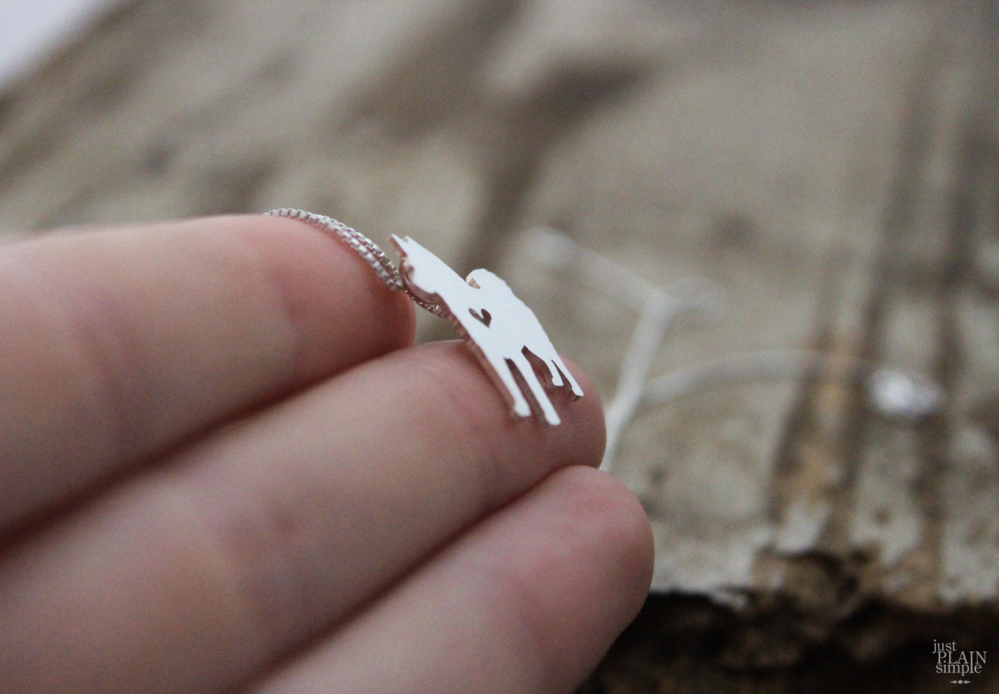 Tiny Norwegian Elkhound necklace, sterling silver pendant